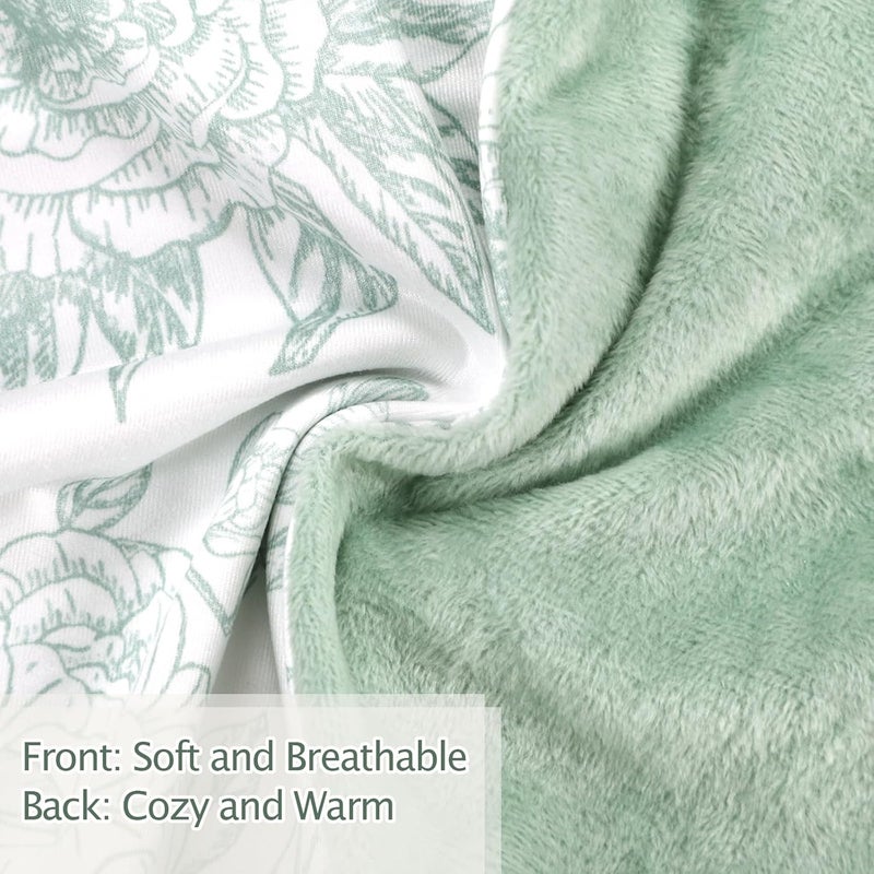DAYEEBALL Nursing Pillow Cover 1 Pack, Double-Sided Removable Nursing Cover for Baby Girls Boys Newborn, Stretchy and Soft Reversible Slipcover for Breastfeeding Pillow, Green Flower (Only Cover) - Image 3